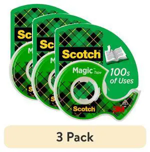 (3 pack) Scotch Magic Tape Dispenser, Clear, 3/4" x 650", 1 Dispenser-Fastest Shipping (3 pack) Scotch Magic Tape Dispenser, Clear, 3/4" x 650", 1 Dispenser-Fastest Shipping