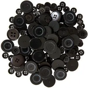 Favorite Findings Value Black Assorted Sew Thru and Shank Buttons, 4 Ounces Favorite Findings Value Black Assorted Sew Thru and Shank Buttons, 4 Ounces