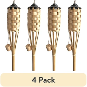 (4 pack) Mainstays Bamboo Lawn & Garden Torch - 57 Inch | Made From Real Bamboo | Fiberglass Wick | Outdoor Use Only (4 pack) Mainstays Bamboo Lawn & Garden Torch - 57 Inch | Made From Real Bamboo | Fiberglass Wick | Outdoor Use Only