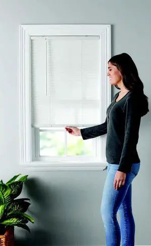 Mainstays 1" Cordless Vinyl Light Filtering Mini Blinds, 1-Piece, White, 32" W x 64" L Mainstays 1" Cordless Vinyl Light Filtering Mini Blinds, 1-Piece, White, 32" W x 64" L