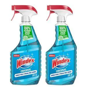 Windex Glass and Window Cleaner Spray Bottle, 23 Fl Oz (Pack of 2), Original Blue Scent Windex Glass and Window Cleaner Spray Bottle, 23 Fl Oz (Pack of 2), Original Blue Scent