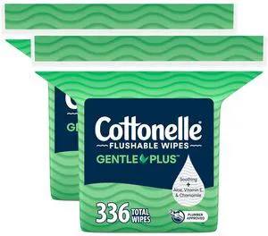 Cottonelle GentlePlus Flushable Wipes, 2 Packs, 168 Wipes per Pack Cottonelle GentlePlus Flushable Wipes, 2 Packs, 168 Wipes per Pack