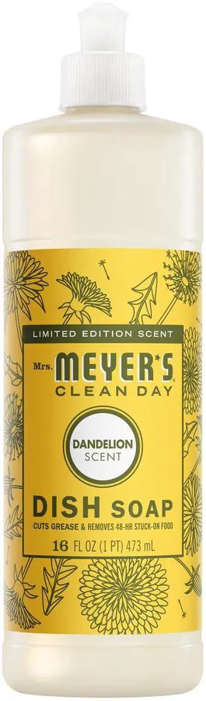 MRS. MEYER'S CLEAN DAY Liquid Dish Soap, Dandelion Scent, 16 fl oz Bottle MRS. MEYER'S CLEAN DAY Liquid Dish Soap, Dandelion Scent, 16 fl oz Bottle
