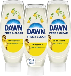 Dawn Free&Clear EZ-Squeeze Dish Soap, Lemon, 3 x 24.3 fl oz Dawn Free&Clear EZ-Squeeze Dish Soap, Lemon, 3 x 24.3 fl oz