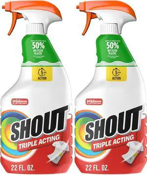 Shout Active Enzyme Laundry Stain Remover Spray, Triple-Acting Formula Clings, Penetrates, and Lifts 100+ Types of Everyday Stains - Prewash Spray, 22oz (Pack of 2) Shout Active Enzyme Laundry Stain Remover Spray, Triple-Acting Formula Clings, Penetrates, and Lifts 100+ Types of Everyday Stains - Prewash Spray, 22oz (Pack of 2)