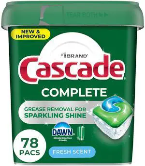 Cascade Complete Fresh Scent ActionPacs Dishwasher Pods, 78 Count Cascade Complete Fresh Scent ActionPacs Dishwasher Pods, 78 Count