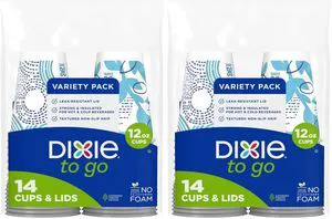 Dixie Paper Coffee Cups with Lids, 12 oz, 14 Count, Pack of 2, Insulated, for Hot or Cold Dixie Paper Coffee Cups with Lids, 12 oz, 14 Count, Pack of 2, Insulated, for Hot or Cold