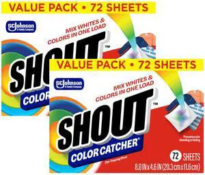 Shout Color Catcher Dye-Trapping Laundry Sheets, 72 Count, 2-Pack Shout Color Catcher Dye-Trapping Laundry Sheets, 72 Count, 2-Pack