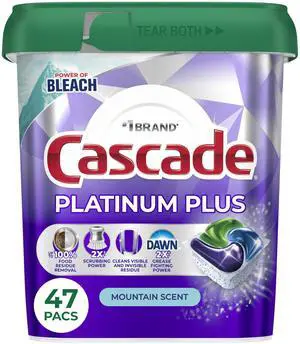 Cascade Platinum Plus Dishwasher Detergent Pods, 47 Count, Mountain Cascade Platinum Plus Dishwasher Detergent Pods, 47 Count, Mountain