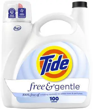 Tide Free & Gentle Liquid Laundry Detergent, 100 Loads, 132 fl oz Tide Free & Gentle Liquid Laundry Detergent, 100 Loads, 132 fl oz