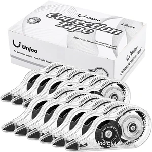 Unjoo White Correction Tape, 12-Pack, 5M (196" x 0.2"), Black Unjoo White Correction Tape, 12-Pack, 5M (196" x 0.2"), Black