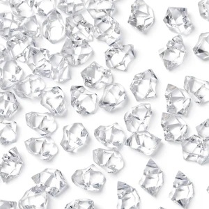 DOMESTAR Clear Fake Ice Rocks 150 PCS Acrylic Crystal Vase Fillers DOMESTAR Clear Fake Ice Rocks 150 PCS Acrylic Crystal Vase Fillers