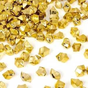 DOMESTAR 150PCS Gold Acrylic Ice Rocks Faux Nuggets Gems Vase Fillers DOMESTAR 150PCS Gold Acrylic Ice Rocks Faux Nuggets Gems Vase Fillers
