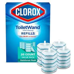 Clorox ToiletWand Toilet Cleaner Refills, Rainforest Rush, 20 Count Clorox ToiletWand Toilet Cleaner Refills, Rainforest Rush, 20 Count