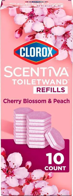 Clorox Scentiva ToiletWand Refills, Cherry Blossom & Peach, 10 Count Clorox Scentiva ToiletWand Refills, Cherry Blossom & Peach, 10 Count