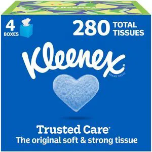 Kleenex Trusted Care Facial Tissues, 4 Boxes, 70 Tissues per Box Kleenex Trusted Care Facial Tissues, 4 Boxes, 70 Tissues per Box