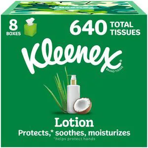 Kleenex Lotion Facial Tissues, 8 Boxes, 80 Tissues per Box Kleenex Lotion Facial Tissues, 8 Boxes, 80 Tissues per Box