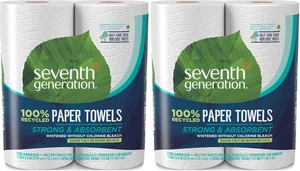 Seventh Generation Paper Towels, 2-Ply, 100% Recycled Paper, 2 Rolls (Pack of 2) (Packaging May Vary) Seventh Generation Paper Towels, 2-Ply, 100% Recycled Paper, 2 Rolls (Pack of 2) (Packaging May Vary)