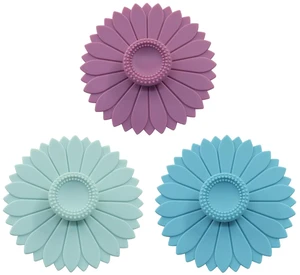 Hitefu Sunflower Silicone Cup Covers, Set of 3, Multicolored Hitefu Sunflower Silicone Cup Covers, Set of 3, Multicolored