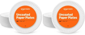 Amazon Basics 9" Uncoated White Paper Plates, 200 Count, 2 Pack Amazon Basics 9" Uncoated White Paper Plates, 200 Count, 2 Pack