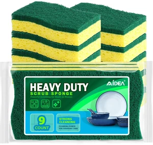 AIDEA Heavy-Duty Scrub Sponges, 9 Count, Kitchen Dish Sponges AIDEA Heavy-Duty Scrub Sponges, 9 Count, Kitchen Dish Sponges