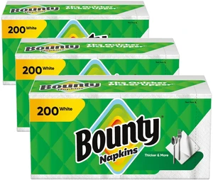 Bounty Paper Napkins, White, 200 Count (Pack of 3), Packaging May Vary Bounty Paper Napkins, White, 200 Count (Pack of 3), Packaging May Vary