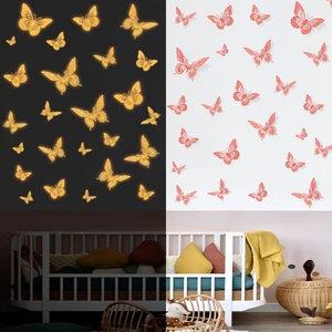 SAOROPEB Glow in The Dark 3D Butterfly 24 Pcs Orange Butterfly Stickers SAOROPEB Glow in The Dark 3D Butterfly 24 Pcs Orange Butterfly Stickers