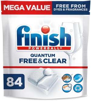 Finish Free & Clear Dishwasher Pods, Dye & Fragrance Free Detergent, 84 ct. Finish Free & Clear Dishwasher Pods, Dye & Fragrance Free Detergent, 84 ct.
