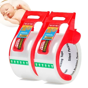 2-Pack No Noise Clear Packing Tape with Dispenser,2.7mil x 1.88" x 55Yds Heavy Duty Noiseless Packing Tape,Clear Packaging Tape for Shipping, Industrial Grade Moving Tape for Boxes COSIMIXO 2-Pack No Noise Clear Packing Tape with Dispenser,2.7mil x 1.88" x 55Yds Heavy Duty Noiseless Packing Tape,Clear Packaging Tape for Shipping, Industrial Grade Moving Tape for Boxes COSIMIXO