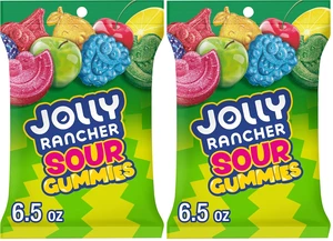 JOLLY RANCHER Gummies Sours Assorted Fruit Flavored Candy Bag, 6.5 oz (Pack of 2) JOLLY RANCHER Gummies Sours Assorted Fruit Flavored Candy Bag, 6.5 oz (Pack of 2)