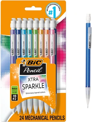 BIC Xtra-Sparkle Number 2 Mechanical Pencils, 24-Count Pack, 0.7mm Point BIC Xtra-Sparkle Number 2 Mechanical Pencils, 24-Count Pack, 0.7mm Point