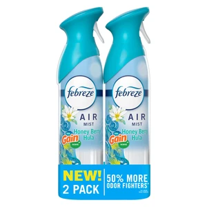 Febreze Air Mist, Air Freshener Spray, Odor Fighting Room Spray, Deodorizer for Home Bathroom Kitchen Office Apartment Dorm Room Classroom, Gain Honey Berry Hula Scent, 8.1oz (Pack of 2) Febreze Air Mist, Air Freshener Spray, Odor Fighting Room Spray, Deodorizer for Home Bathroom Kitchen Office Apartment Dorm Room Classroom, Gain Honey Berry Hula Scent, 8.1oz (Pack of 2)