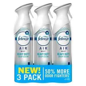 Febreze Air Mist, Air Freshener Spray, Odor Fighting Room Spray, Deodorizer for Home Bathroom Kitchen Office Apartment Dorm Room Classroom, Heavy Duty Crisp Clean Scent, 8.1oz (Pack of 3) Febreze Air Mist, Air Freshener Spray, Odor Fighting Room Spray, Deodorizer for Home Bathroom Kitchen Office Apartment Dorm Room Classroom, Heavy Duty Crisp Clean Scent, 8.1oz (Pack of 3)