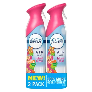 Febreze Air Mist, Air Freshener Spray, Odor Fighting Room Spray, Deodorizer for Home Bathroom Kitchen Office Apartment Dorm Room Classroom, Gain Island Fresh Scent, 8.1oz (Pack of 2) Febreze Air Mist, Air Freshener Spray, Odor Fighting Room Spray, Deodorizer for Home Bathroom Kitchen Office Apartment Dorm Room Classroom, Gain Island Fresh Scent, 8.1oz (Pack of 2)