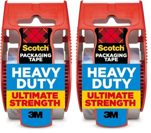 Scotch Heavy Duty Shipping Packing Tape, Clear, Shipping and Packaging Supplies, 1.88 in. x 27.7 yd., 1 Tape Roll with Dispenser (Pack of 2) Scotch Heavy Duty Shipping Packing Tape, Clear, Shipping and Packaging Supplies, 1.88 in. x 27.7 yd., 1 Tape Roll with Dispenser (Pack of 2)
