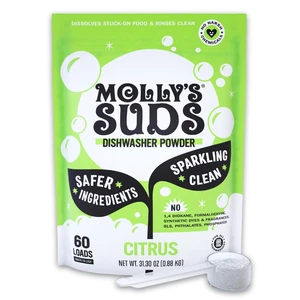 Molly's Suds Dishwasher Powder | Clean Dishwasher Detergent, Cuts Grease & Rinses Clean (Residue-Free) for Sparkling Dishes | 60 Loads (Citrus) Molly's Suds Dishwasher Powder | Clean Dishwasher Detergent, Cuts Grease & Rinses Clean (Residue-Free) for Sparkling Dishes | 60 Loads (Citrus)