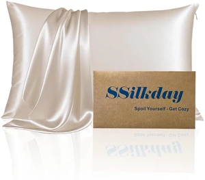 Mulberry Silk Pillow Case with Zipper, Standard Size, Beige, 1 Pack - Ultra Smooth Soft Breathable Cooling for Hot Sleepers, Silk Satin for Hair and Skin, Gifts for Women Mulberry Silk Pillow Case with Zipper, Standard Size, Beige, 1 Pack - Ultra Smooth Soft Breathable Cooling for Hot Sleepers, Silk Satin for Hair and Skin, Gifts for Women