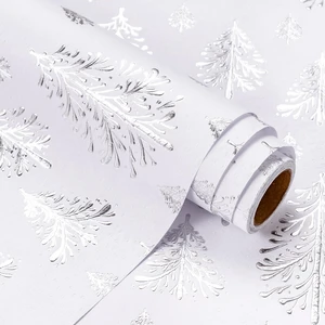 WRAPAHOLIC 3D Kraft Christmas Wrapping Paper Roll, 17 x 16.5 Feet, Silver and White Christmas Tree, Embossed, for Holiday Party Celebration WRAPAHOLIC 3D Kraft Christmas Wrapping Paper Roll, 17 x 16.5 Feet, Silver and White Christmas Tree, Embossed, for Holiday Party Celebration