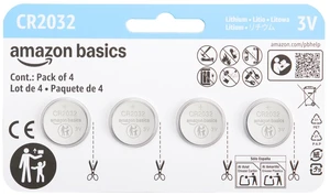 Amazon Basics CR2032 3V Lithium Coin Cell Batteries, Child-Proof Package, Non-Coated, AirTag Compatible, 4-Pack Amazon Basics CR2032 3V Lithium Coin Cell Batteries, Child-Proof Package, Non-Coated, AirTag Compatible, 4-Pack