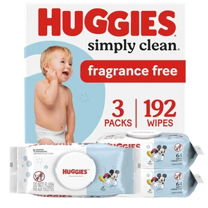 Huggies Simply Clean Baby Wipes, Unscented, 192 Wipes (3 Packs) Huggies Simply Clean Baby Wipes, Unscented, 192 Wipes (3 Packs)