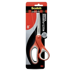 Scotch Multi-Purpose Stainless Steel Scissors, 8 Inches, Red & Gray, for Home, School and Office Scotch Multi-Purpose Stainless Steel Scissors, 8 Inches, Red & Gray, for Home, School and Office