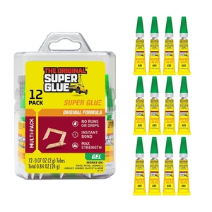 Super Glue Gel, 2 Gram Tubes, 12 Count (Pack of 1) Super Glue Gel, 2 Gram Tubes, 12 Count (Pack of 1)