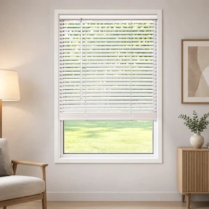 Mainstays 1in Cordless Vinyl Light Filtering Mini Blinds, White, 27in W x 64in L Mainstays 1in Cordless Vinyl Light Filtering Mini Blinds, White, 27in W x 64in L