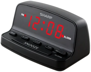 SHARP Digital Alarm Clock, Midnight Black, Keyboard Controls, Red LED Display SHARP Digital Alarm Clock, Midnight Black, Keyboard Controls, Red LED Display