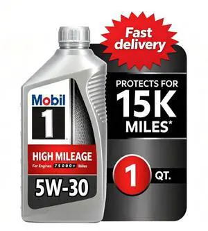 Mobil 1 High Mileage Full Synthetic Motor Oil 5W-30, 1 Quart Mobil 1 High Mileage Full Synthetic Motor Oil 5W-30, 1 Quart