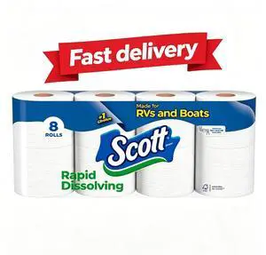 Scott Rapid-Dissolving Toilet Paper for RVs & Boats, 8 Double Rolls Scott Rapid-Dissolving Toilet Paper for RVs & Boats, 8 Double Rolls