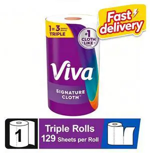 Viva Signature Cloth Paper Towels, 1 Triple Roll, 129 Sheets per Roll Viva Signature Cloth Paper Towels, 1 Triple Roll, 129 Sheets per Roll
