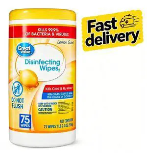 Great Value Lemon Scent Disinfecting Wipes, 1 Lbs, 5.5 oz, 75 Count Great Value Lemon Scent Disinfecting Wipes, 1 Lbs, 5.5 oz, 75 Count