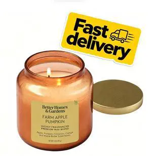 Better Homes & Gardens 2-Wick Jar Candle, Farm Apple & Pumpkin, 14 oz Better Homes & Gardens 2-Wick Jar Candle, Farm Apple & Pumpkin, 14 oz