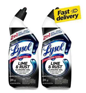 Lysol Toilet Bowl Cleaner Clinging Gel, Lime & Rust Remover, Disinfecting Bathroom Cleaner and Toilet Bowl Stain Remover, 24 fl oz (2 Pack) Lysol Toilet Bowl Cleaner Clinging Gel, Lime & Rust Remover, Disinfecting Bathroom Cleaner and Toilet Bowl Stain Remover, 24 fl oz (2 Pack)